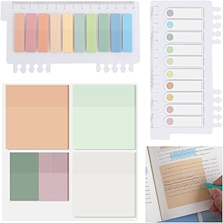 700 Sheets Transparent Sticky Notes Self-Stick Sticky Tabs Morandi Sticky Note Tabs Index Tabs Easy to Post for Home, Office, Notebook