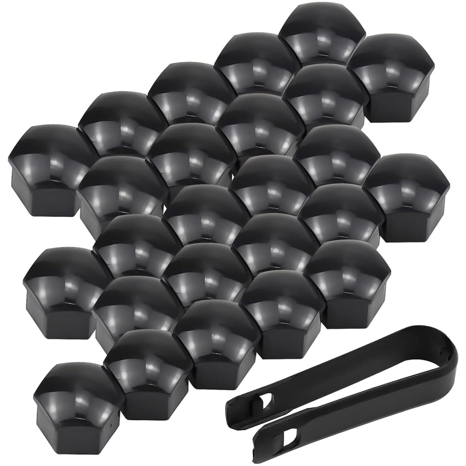 Fenoq Black 20 Pcs Wheel Nut Covers For Bentley Bentayga 2016-2022, Car Wheel Bolt Nut Cap Hexagonal Tire Covers Anti-Theft Protection With Removal Tool Set Decorate Accessories,B/-21Mm
