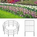 OUSHENG Decorative Garden Fence Fencing 35 Panels, 37ft (L) x 22in (H) Rustproof Metal Wire Border Animal Barrier with Plastic Stakes for Dog Yard Patio Outdoor, Square