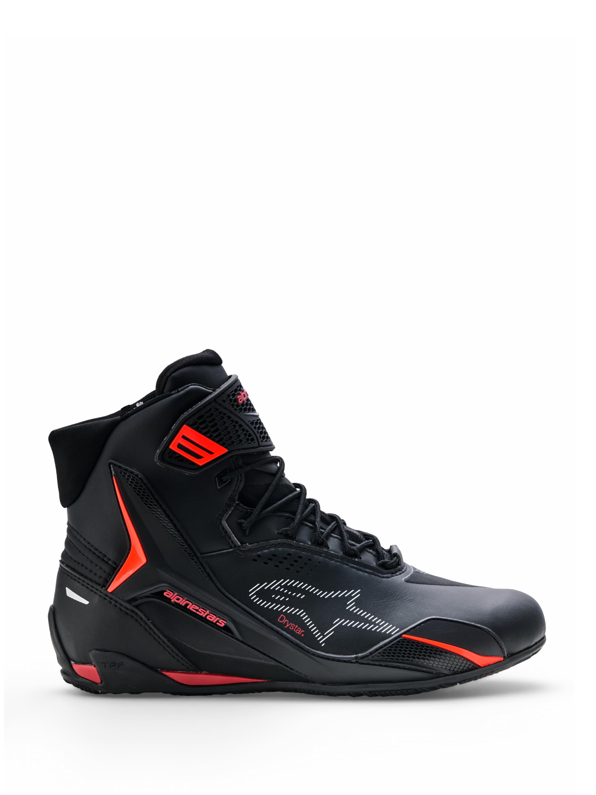 Alpinestars Faster 4 Drystar wasserdichte Motorrad Schuhe, schwarz/rot, 10 (43)