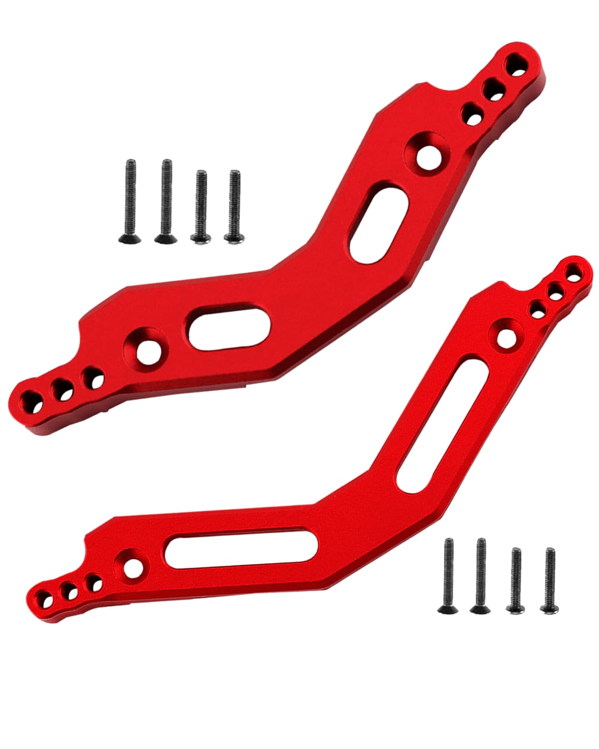RCarmumb RC Upgrades Part for 1/10 Big Rock 3S BLX,Granite/Senton 3S BLX(Mega550),1/8 Typhon 3S BLX(Mega550), Alloy Front Rear Shock Tower Hops up,Red