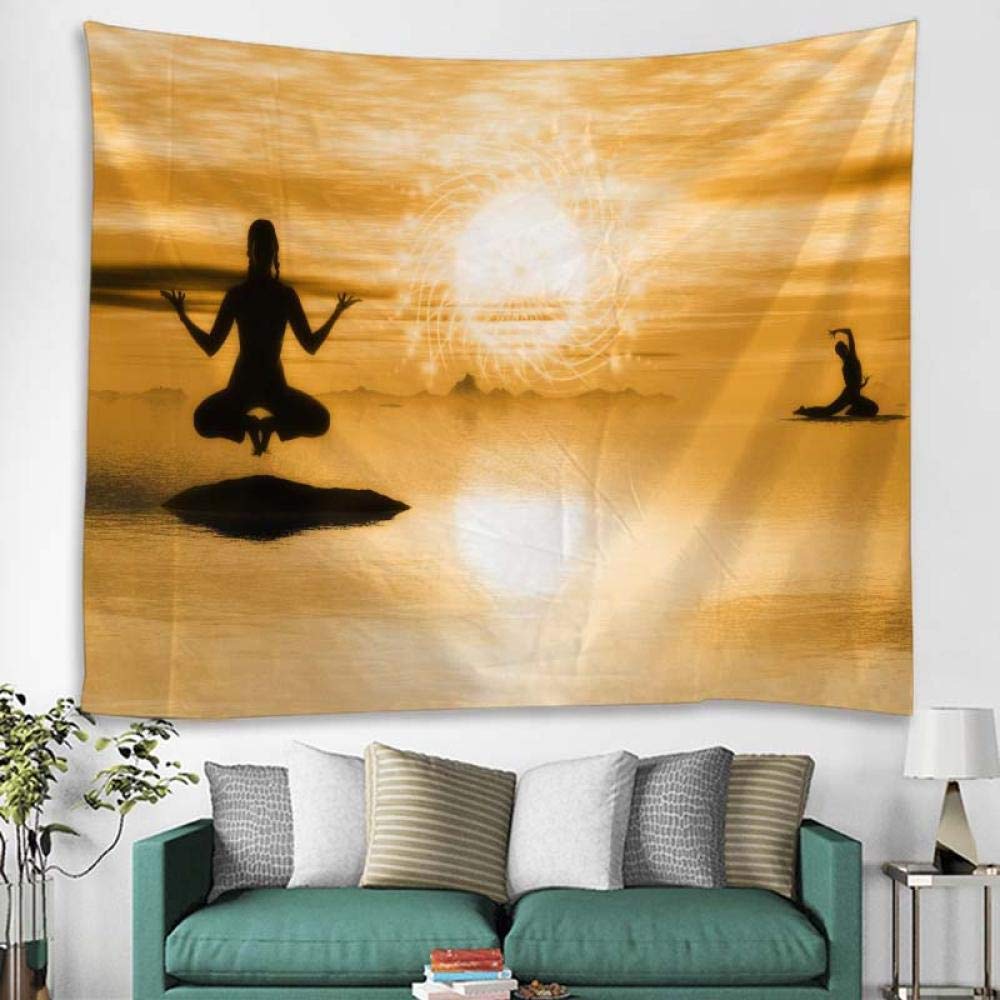 TJJYComwarm Explore Printing Tapestry Beach Throw Mat Yoga Rug Wall Hanging Livingroom Bedding Home Decor-230 x180cm