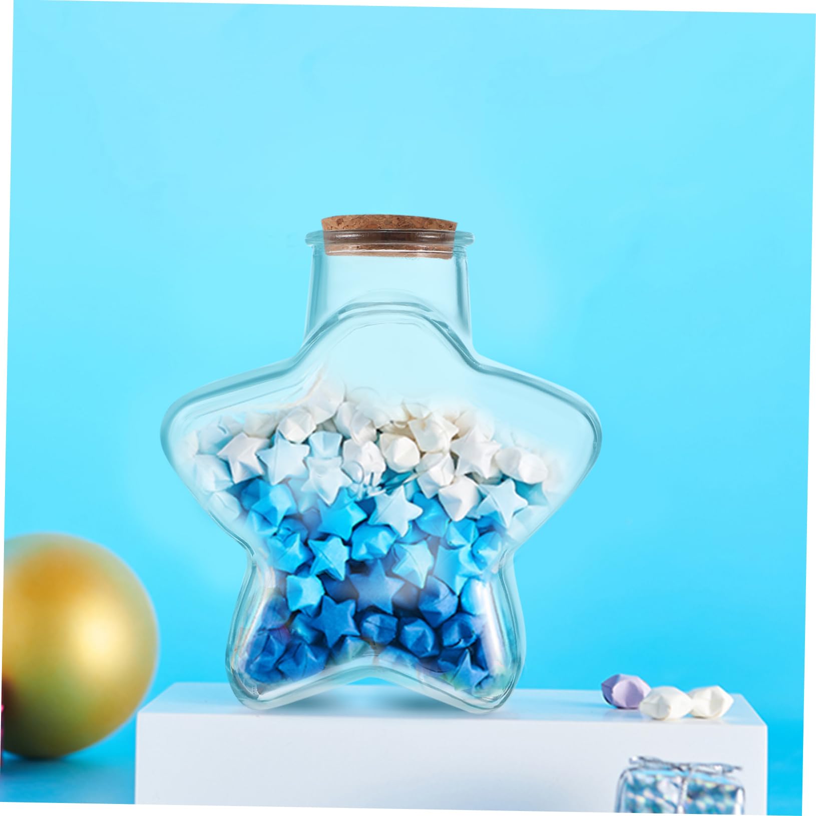 Origami Stern Faltpapier mit Flasche, Deko für Selbstgemacht