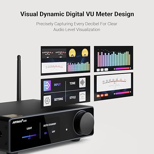 Miniatura 4 de AIYIMA Amplificador Bluetooth A80 DAC estéreo HiFi receptor de audio para el hogar con PFFB 2.0 canal Hi-Res clase D amplificador de potencia con