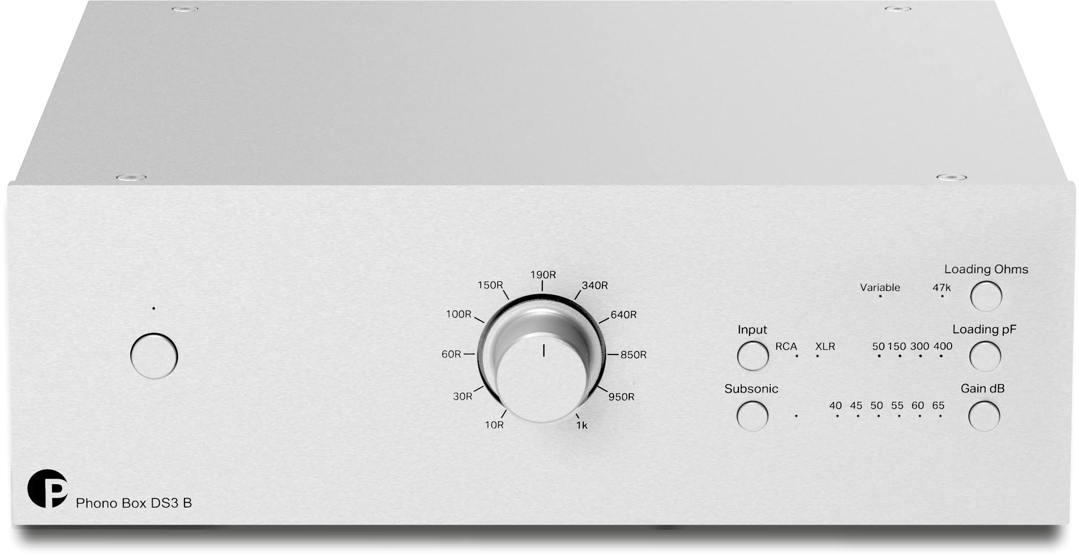 Pro-Ject Phono Box DS3 B - Previo de Phono MM y MC. Salidas Audio RCA y XLR. Entradas Audio 2RCA, Mini XLR y XLR (balanc). Posibilidad conectar Dos Tocadiscos a la Vez. Filtro Subsónico. Color Plata.