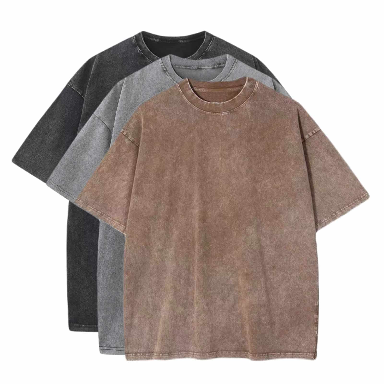 Men's Oversized Heavy Cotton Summer T-Shirts - Vintage Tee Loose Fit Short Sleeve Casual Streetwear Tshirts for Men