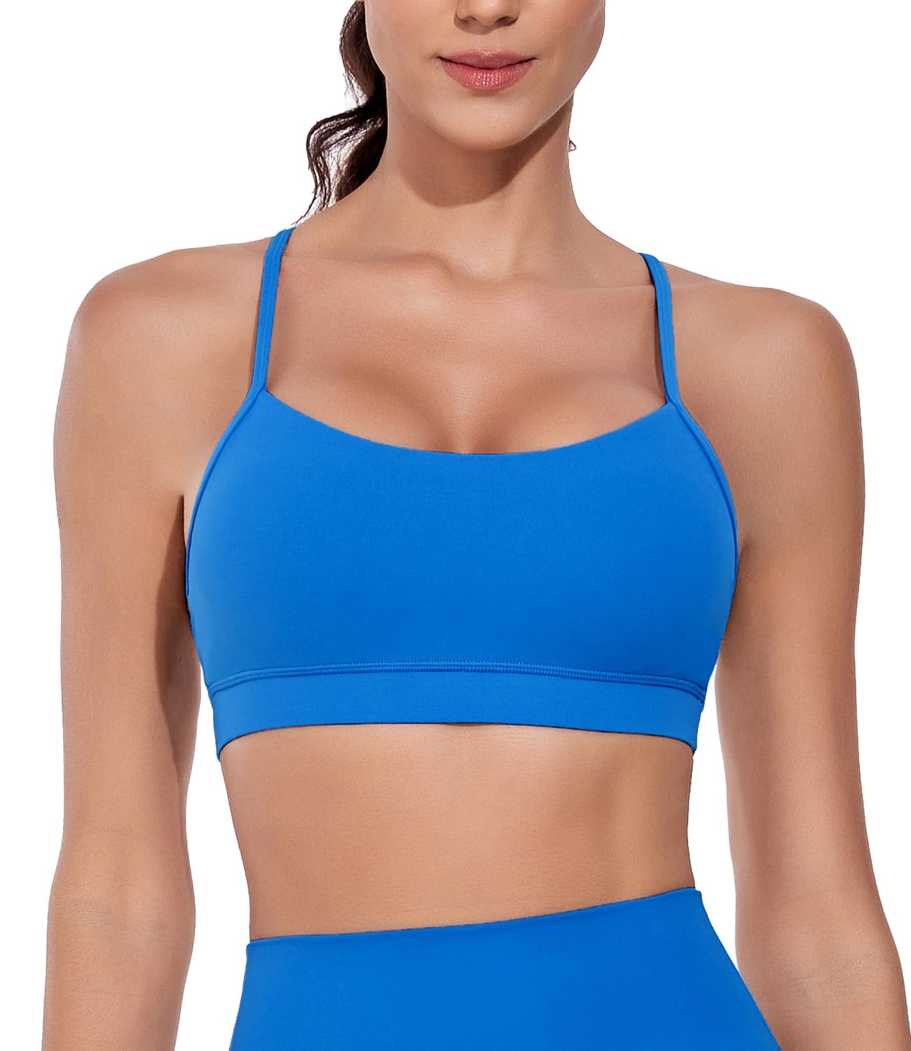 wirarpa Damen Sport BH Gepolstert Ohne Bügel Y-Rücken Yoga Bra Atmungsaktiv Spaghetti Top