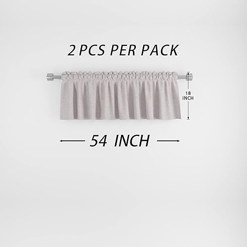 Miniatura 5 de 2 cortinas de lino beige texturizadas para sala de estar, 18 pulgadas de largo, para cocina, cortas, pequeñas, pequeñas, para caravana, para baño,