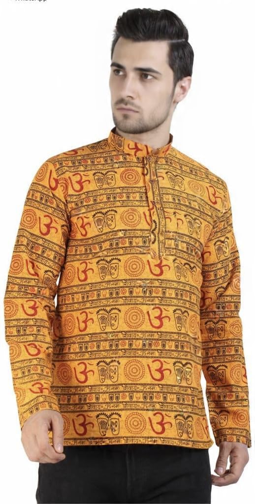 The MAKKI Trends - Om Printed Kurta for Men & Boys | Cotton Full Sleeve Mahadev Mahakal Kurta T-Shirt for Events, Festivals, and Religious Ceremonies-picture-11