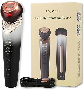 Era of Nature Red Light Facial Toning Device 3-Mode Microcurrent & Red Light Technology Lift, Tighten & Infuse Compact Rejuvenating Skin Tool Home Beauty Device