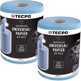 TECPO Putztuchrolle Blau 2-lagig perforiert saugstark Putzrolle Papierrolle Reinigungst cher Wischt cher Putzpapier f r Gewerbe Industrie