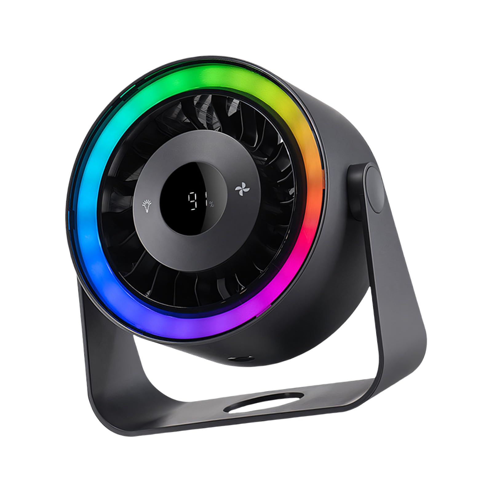 Linvimia 5 Speed Quiet Desktop Fan with Colorful Light for Home Use Desktop Circulating Fan