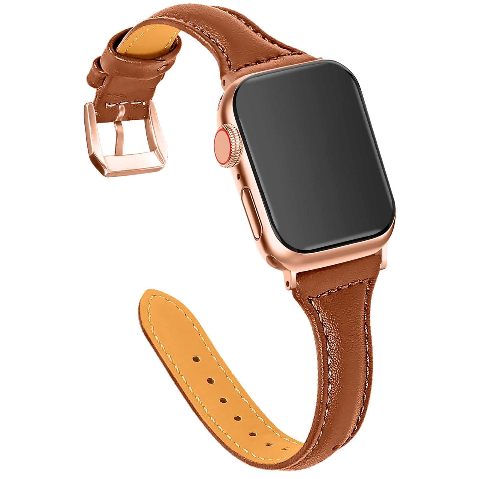 Leather Bands Compatible Apple Watch Bands For Women 38mm 40mm 41mm 42mm 44mm 45mm 46mm 49mm, Top Grain Leather Band Replacement Strap for iWatch Ultra SE SE2 Series 11 10 9 8 7 6 5 4 3 2 1