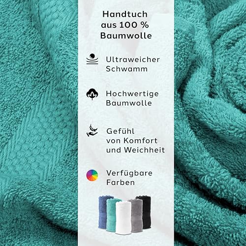 Caleffi Handtücher Set 3-teilig 55x105 cm, 100% Baumwolle, Indigo – Ansicht 2