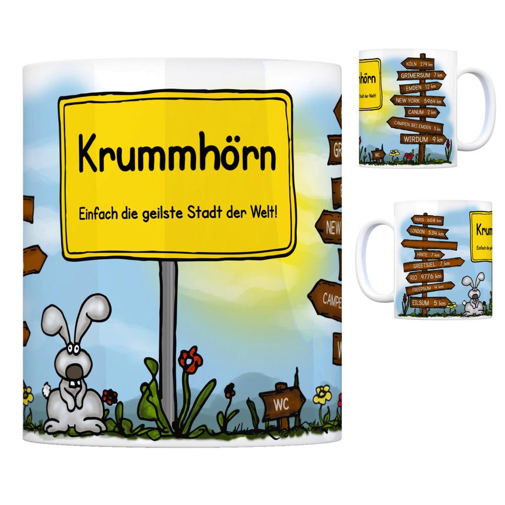 Büsum Kaffeebecher „Einfach Der Geilste Ort Der Welt“ – Keramik, 300ml, Mit Wegweisern Zu Städten