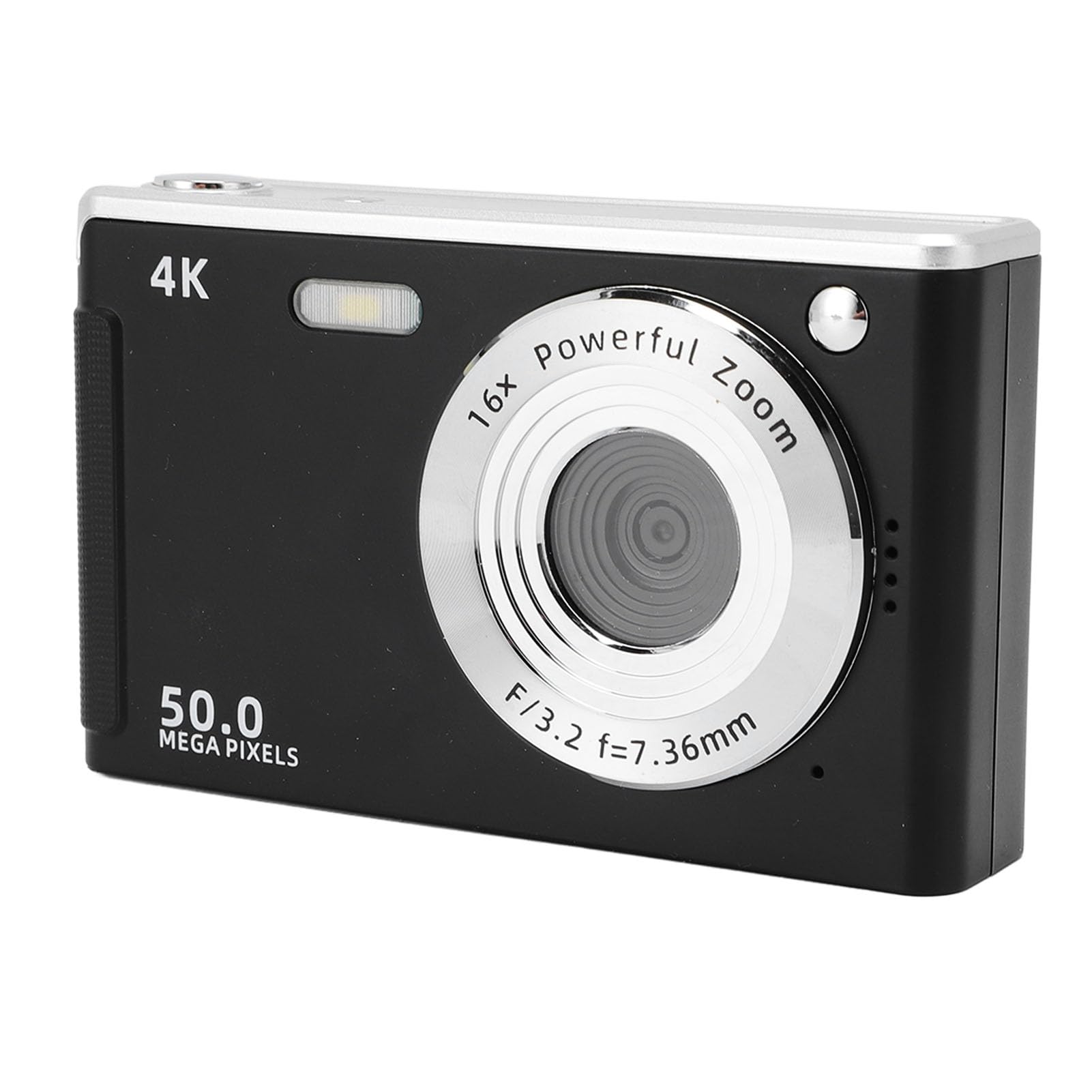 Digital Camera, 4K 16X Zoom Vlog Camera Autofocus with Fill Light, 50MP Anti Shake Video Camcorder with 2.8 Inch Screen for Portrait Landscape (Black)