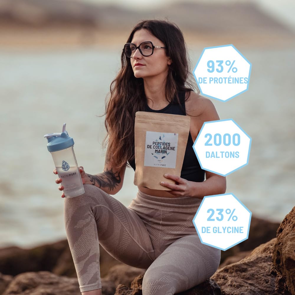 Nutripure | Collagène Marin Sauvage en Poudre | Complément Alimentaire Articulations, Soin des Cheveux & Ongles, Peau | Collagène Marin Hydrolisé | Pot 1,2KG | 4 mois | Goût Neutre | Made in France