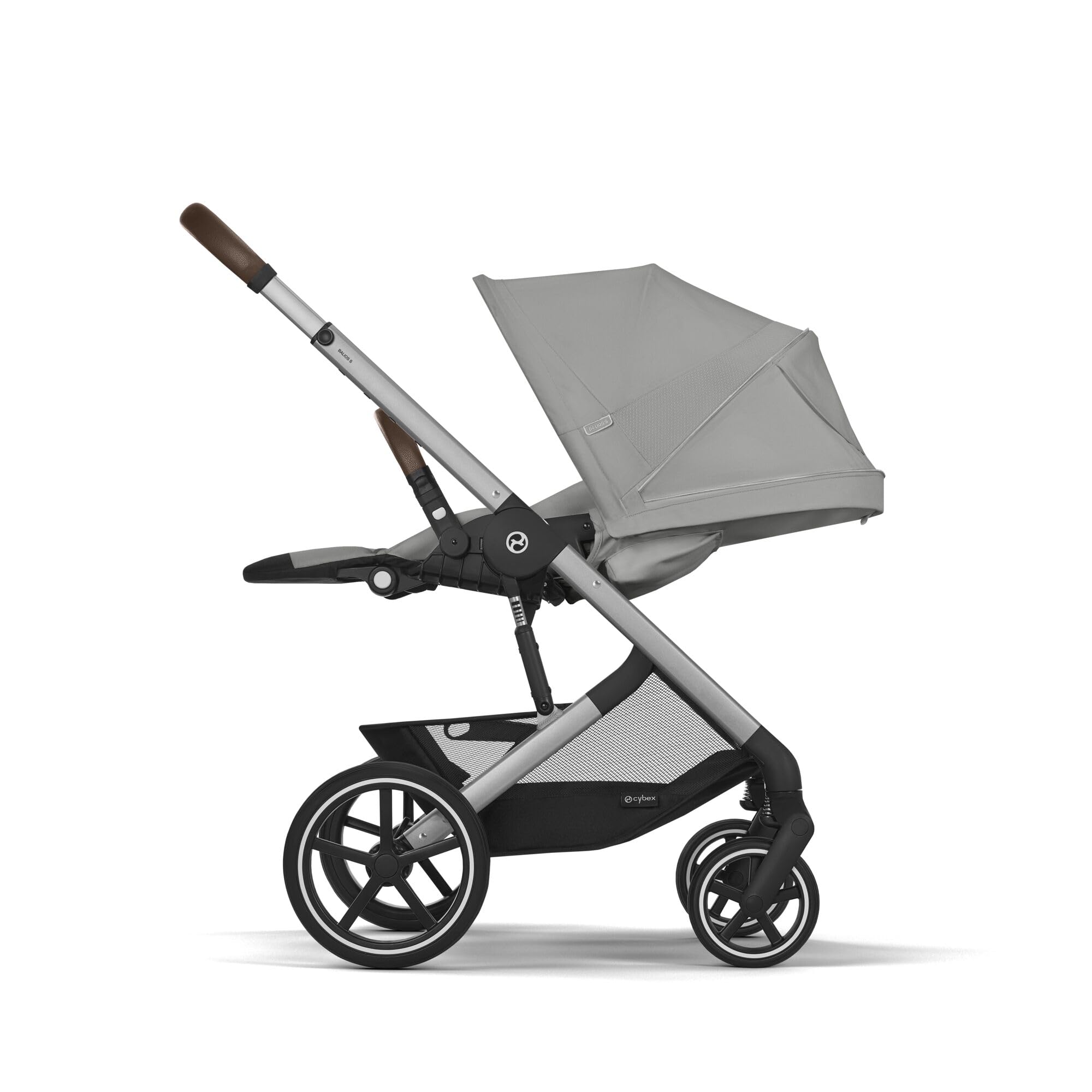 CYBEX Gold Balios S Lux Kinderwagen, Ergonomische Liegeposition, Einhand-Gurtsystem, ab Geburt bis 22 kg, Stone Grey