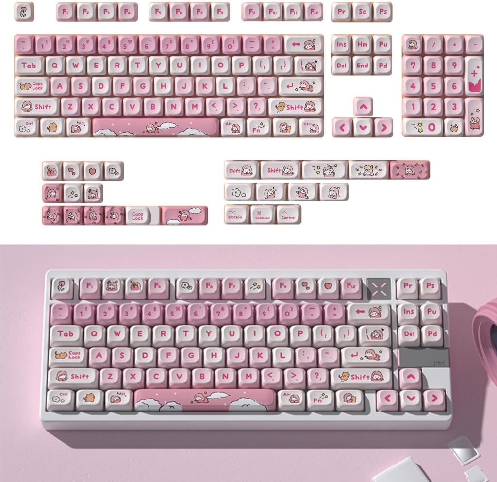 Lazy Theme Themed 129keys Keycaps Dye Subbed Keycap for Mechanical Keyboards