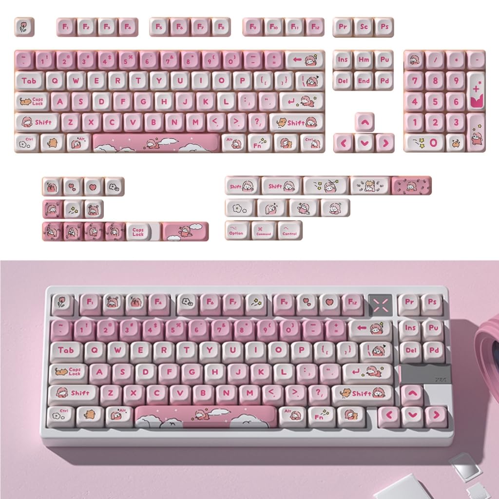 Leniwy motyw tematyczny 129 klawiszy nasadki klawiszy Dye Subbed Keycap do klawiatur mechanicznych