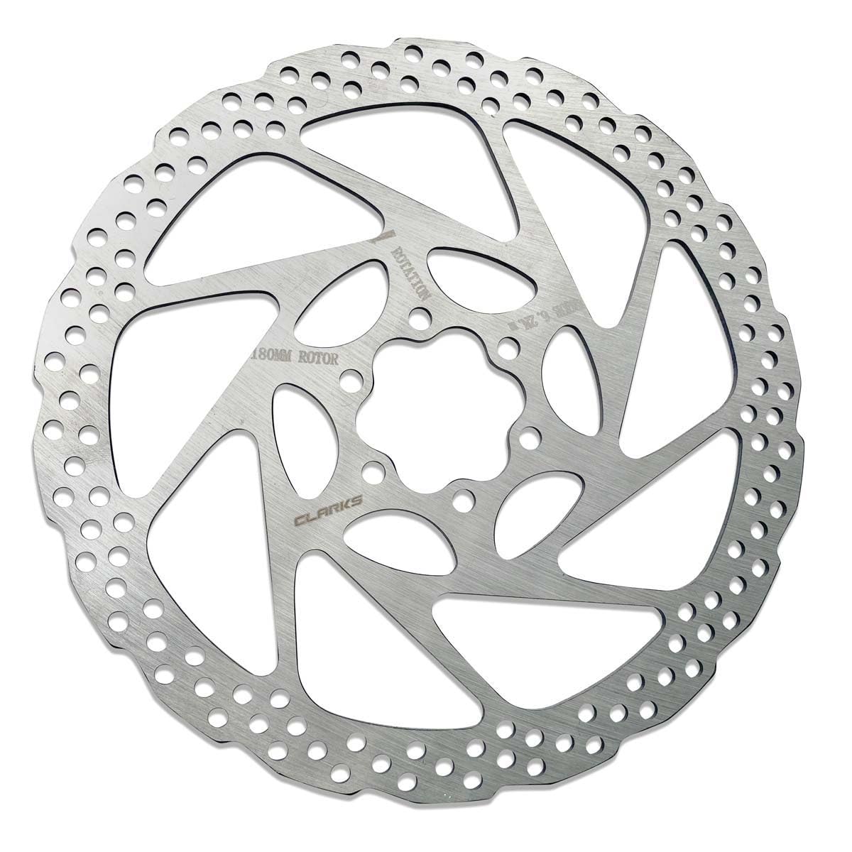Clarks Cycle Systems CL-027 E-Bike Rotor Silver 180mm Disc Brake Rotor, Silver, 180mm