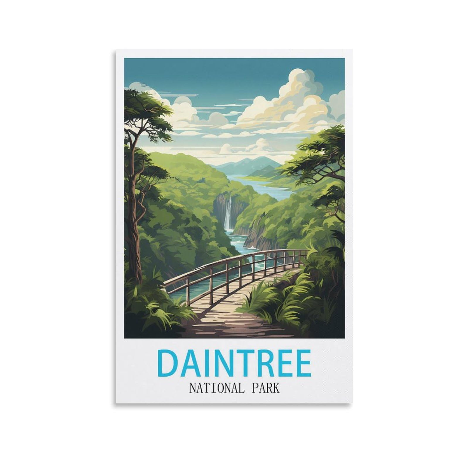 Lnuyitr Unframe-Style Daintree National Park Vintage Travel Posters 08X12inch(20X30cm) Canvas Art Posters And Wall Art Picture Prints Modern Home Bedroom Decor Posters