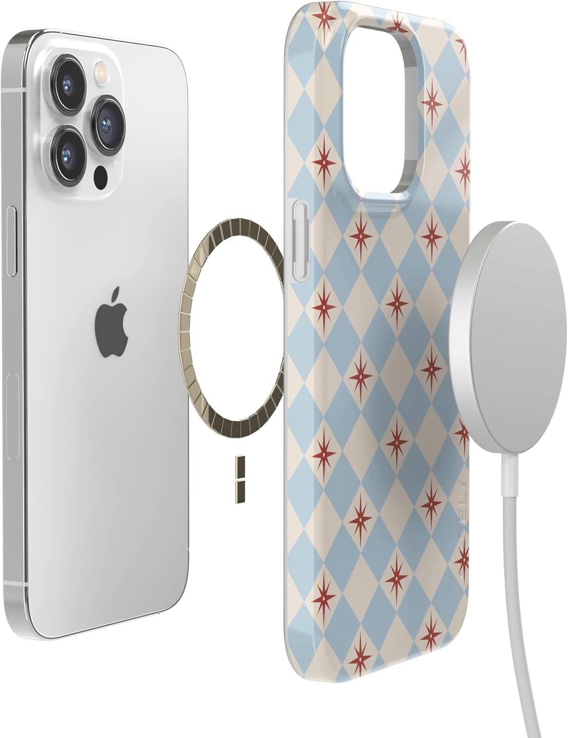 Casely iPhone 14 Pro Case | Chelsea Checker | Starlight Tiles | Compatible with MagSafe | Classic Ultra Slim Design