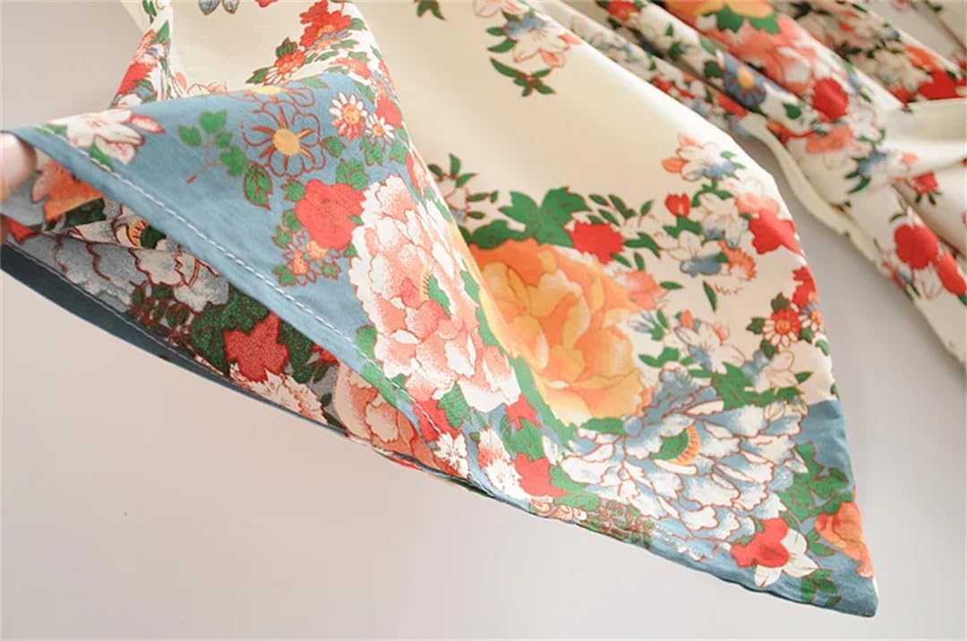 Disimlarl Fajas con estampado floral para mujer, estilo bohemio, con cuello en V, mangas murciélago, maxi bata