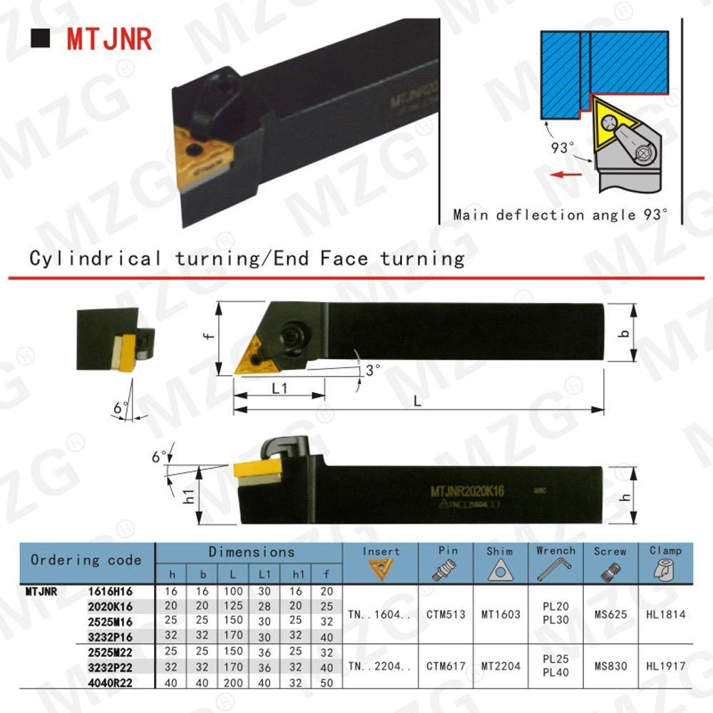 MTJNR Type CNC Tour Tournevis externe Porte-outil Usinage Alésage Arbre De Coupe Carbure En Métal Cutter
