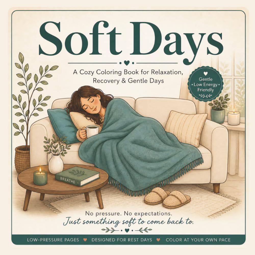 Soft Days: A Cozy Coloring Book for Relaxation, Recovery & Gentle Days (Simple & Calming Scenes for Adults and Teens): 40 Simple & Relaxing Scenes for Calm, Rest, and Quiet Moments