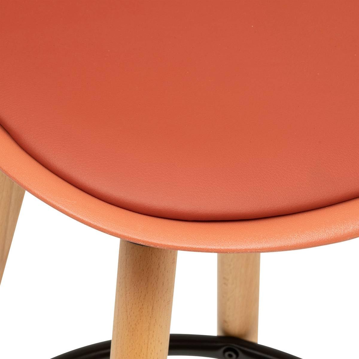 ATMOSPHERA CREATEUR D'INTERIEUR - Sedia da bar maxon in faggio e metallo h92,5 cm rosa terracotta