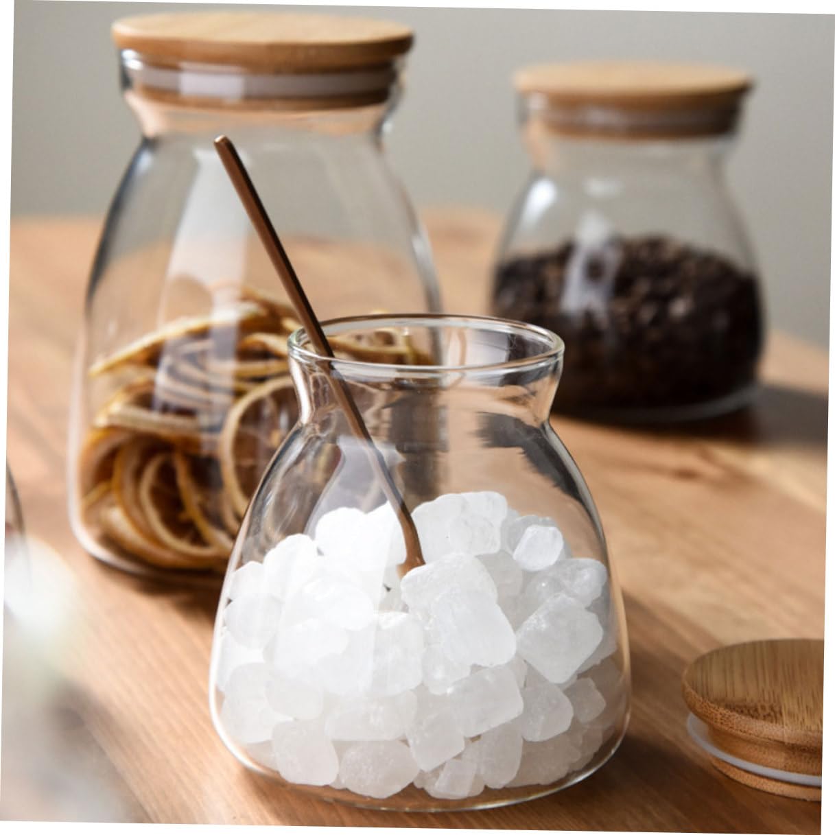 DOITOOL Contenedores de Vidrio Borosilicato 2 Piezas 1000ml para Almacenamiento y Conservación de Alimentos Tapa de Silicona y Base Plana para Escritorio