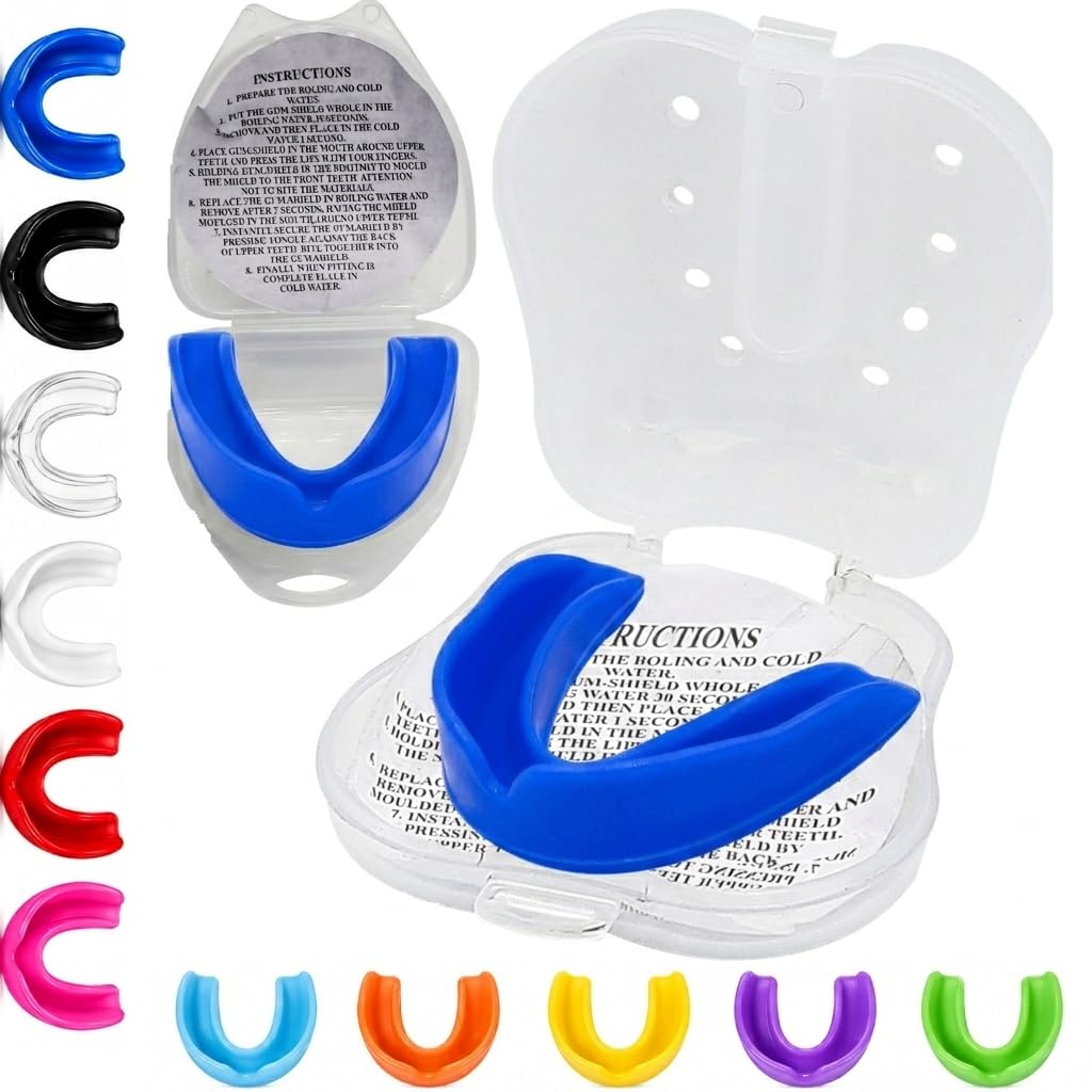 Mouthguards for Sports Gum Shield Adult Gumshield Mouth Guard Boxing Jaw Protection with Case Rugby Martial Arts Judo Karate MMA Muay Thai Hockey Football Sport Mouthguard Game Lacrosse Men Women