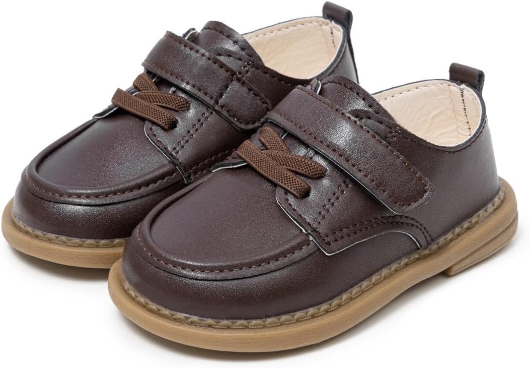 ohsofy Infant Baby Boy Oxford Shoes PU Leather Loafers Rubber and Soft Sole Wedding Dress Shoes Toddler Girl Baby Walking Shoes