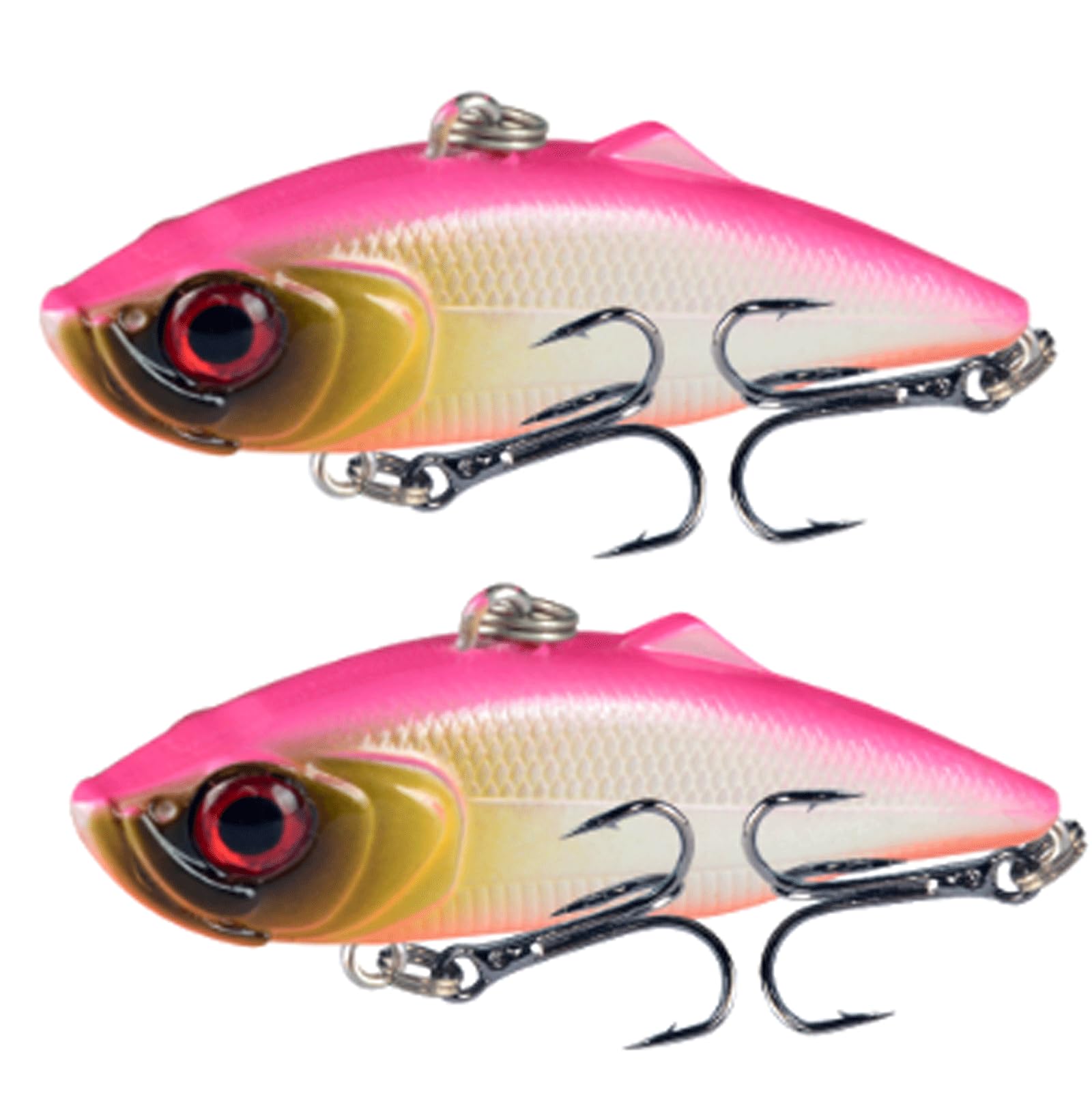 IvyLoutish Fishing Lure Bait 2 Pcs Fishing Tackle Sinking VIB Fishing Baits 6cm 11g Crankbait Plastic Bionic Vibration Hard Bait All Depth Fishing Tackle