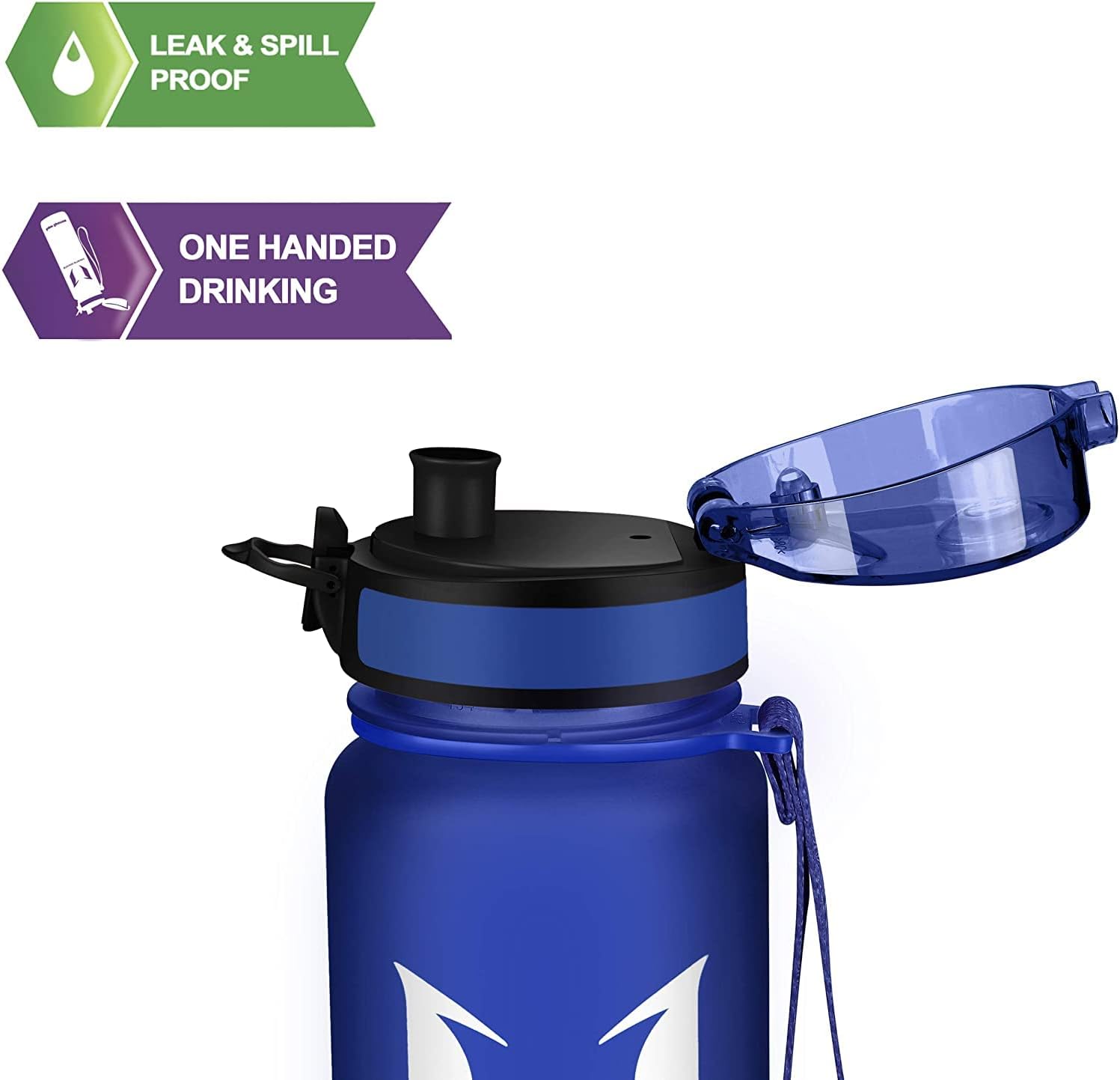 Super Sparrow Bouteille d'eau Sport Tritan sans BPA 350/500/750/1000ml – ouverture one-click, anti-fuite, gourde légère pour sport, bureau, école, plein air - Image détaillée