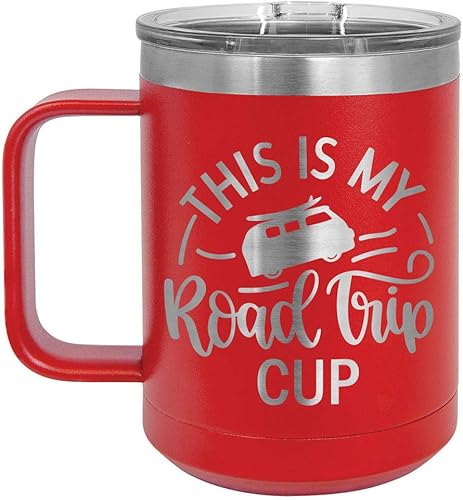 Miniatura 5 de This is my road trip cup púrpura 15 oz taza de café wtapa superior deslizante  taza de café de viaje aislada  Ideas de regalos de cumpleaños o