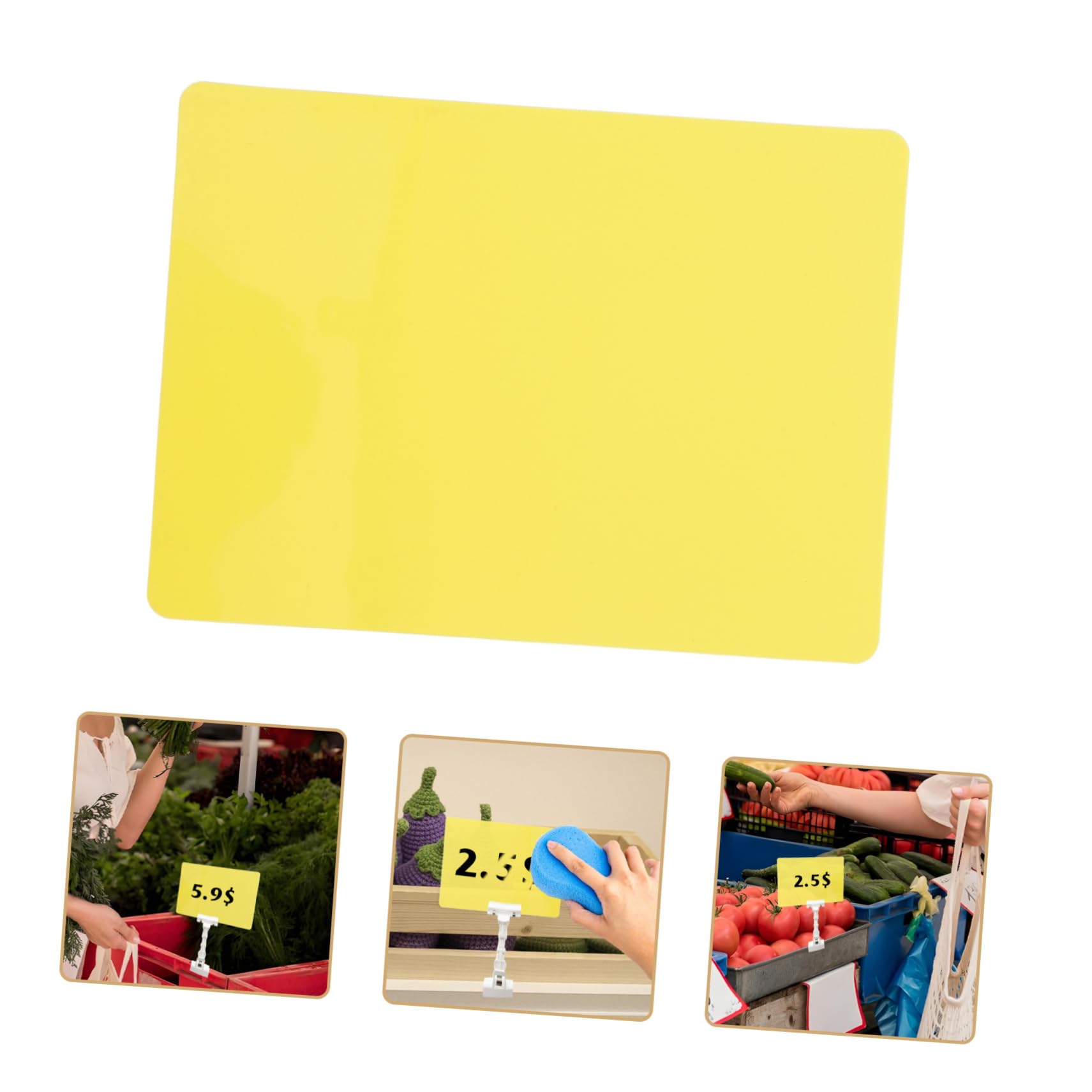 VILLFUL Shelf Label Holders 6pcs Plastic Tag Labels Waterproof Merchandise Sign for Easy Erase Library Tags