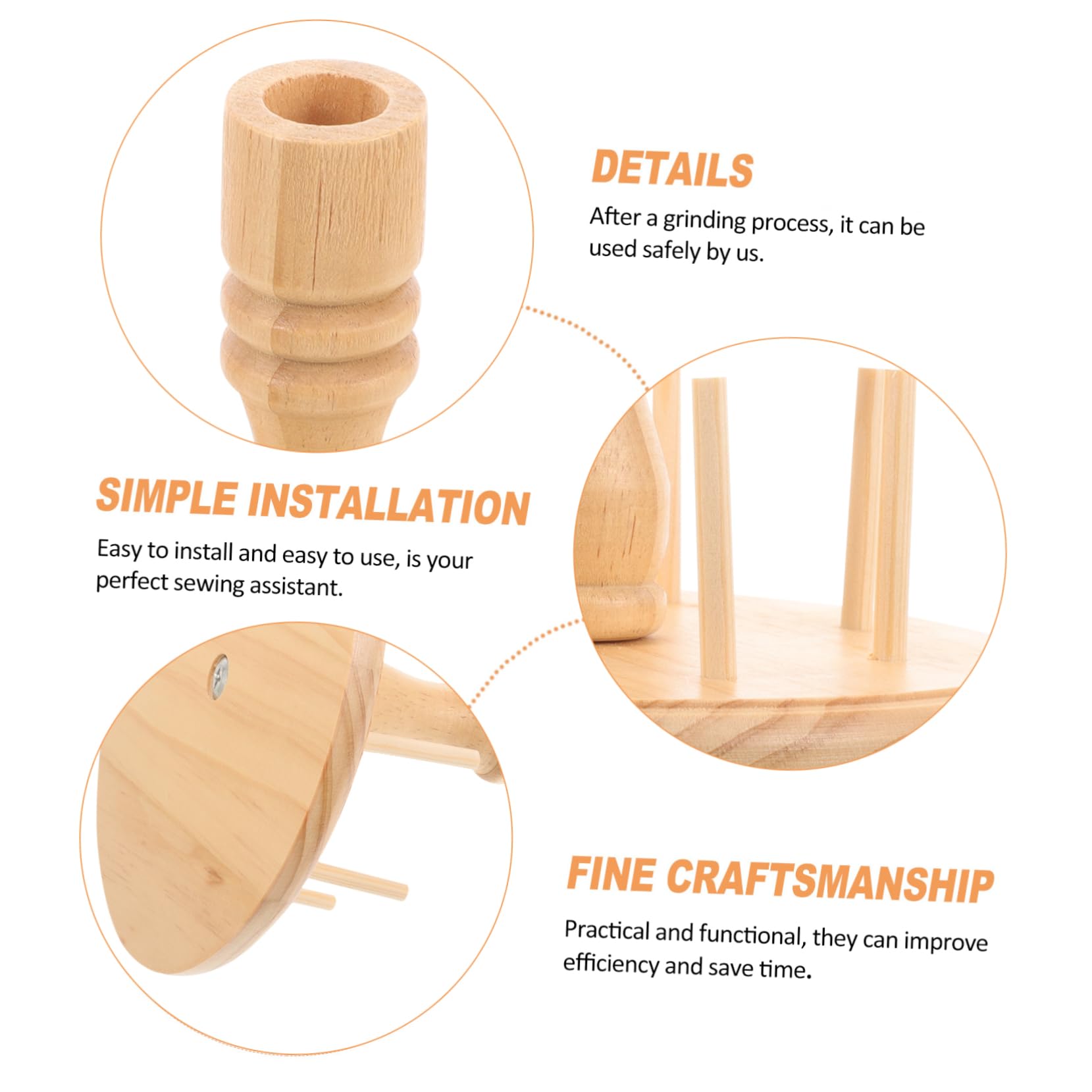 NUOBESTY 3stücke Holz Garnhalter Ständer Für Spulen Stabiler Tischorganizer Für Stick Und Nähprojekte Achsen Aufbewahrungslösung Für Kreativarbeiten Und Diy-projekte