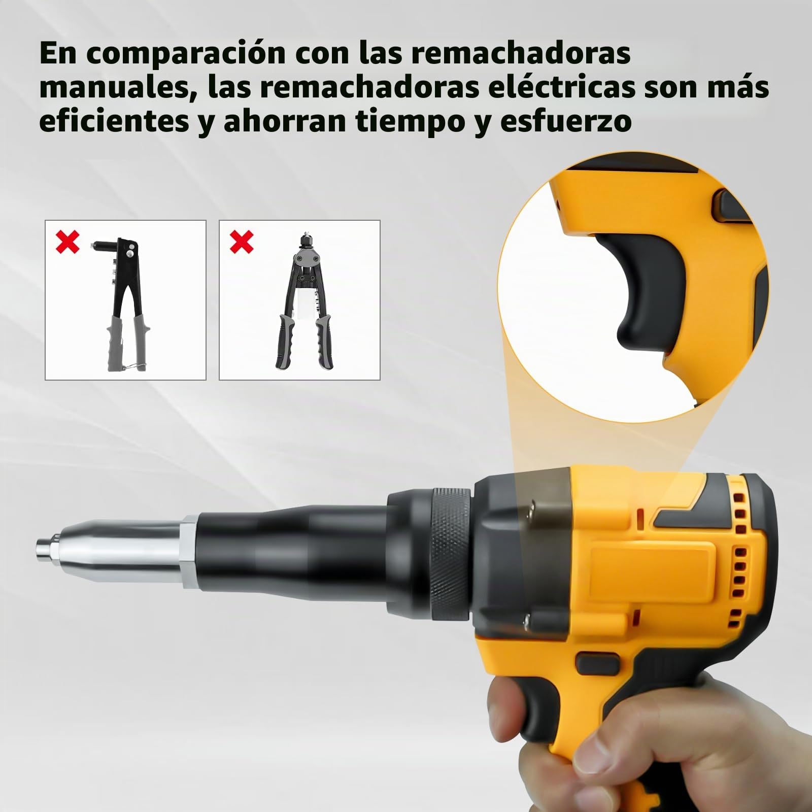 Pistola remachadora profesional para baterías Dewalt de 20 V, remachadora eléctrica de alto rendimiento para metal, plástico, cuero (pilas no incluidas)