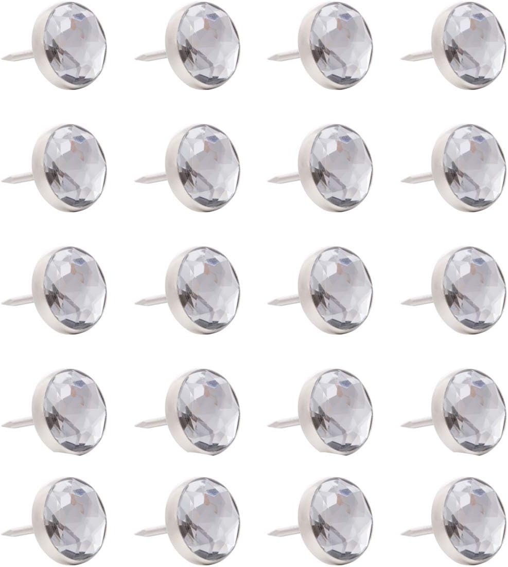 ROSENICE Crystal Head Push Pins Sofa Headboard Upholstery Nails Buttons Tacks 100pcs