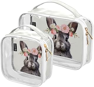 2 bolsas de cosméticos de conejo, bolsas de m...