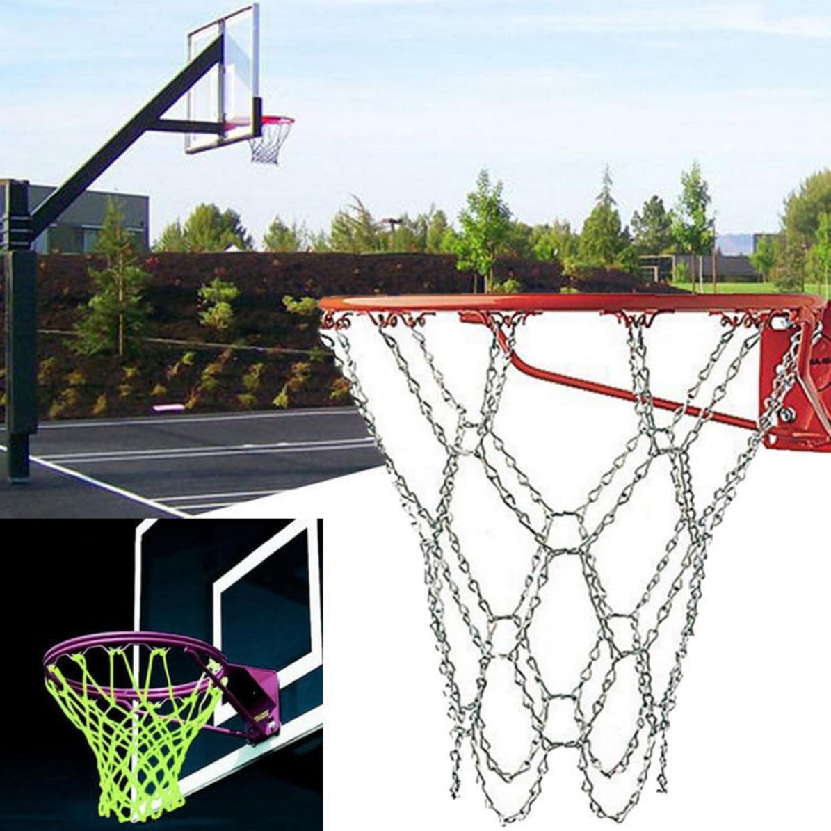 Basketball Kettennetz Stück aus Silber Eisenkette 2 für Körbe