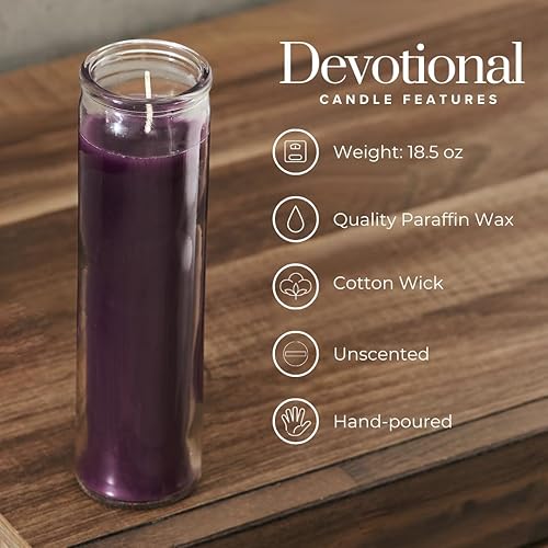 Miniatura 8 de SIMPLY SOSON Velas negras de 2 x 8 pulgadas en cristal, paquete de 6  90 horas  Velas de oración en velas de meditación de cristal, velas religiosas