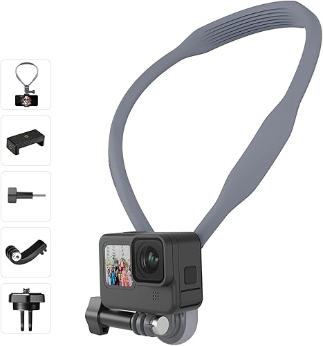 TELESIN Kit de montaje magnético para cuello con adaptador vertical para teléfono, POV Selfie collar soporte correa accesorios para GoPro 13 12 11