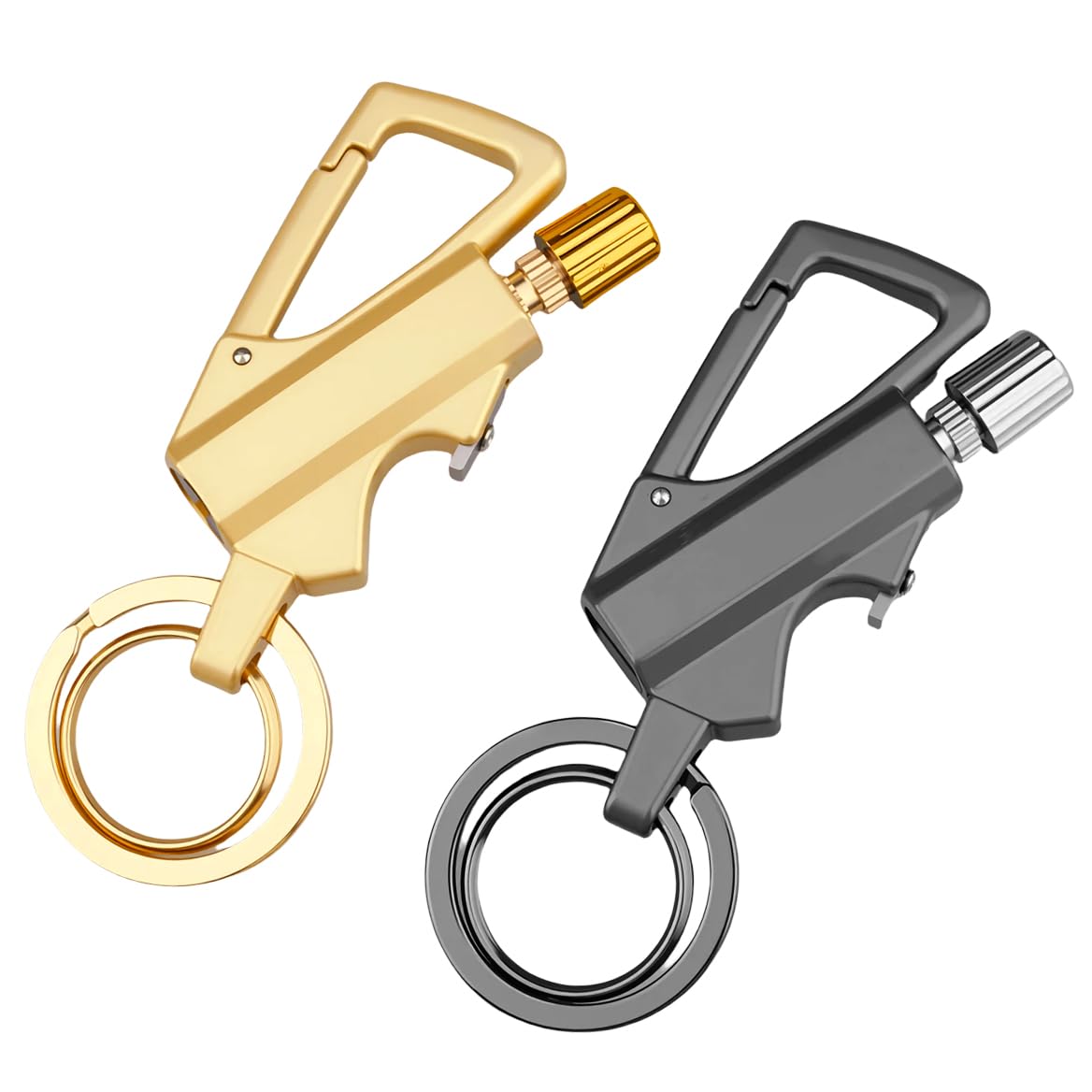 2 Pack Permanent Match Keychain Lighter Metal Infinity Lighter Forever Lighters with Bottle Opener Waterproof Match EDC Emergency