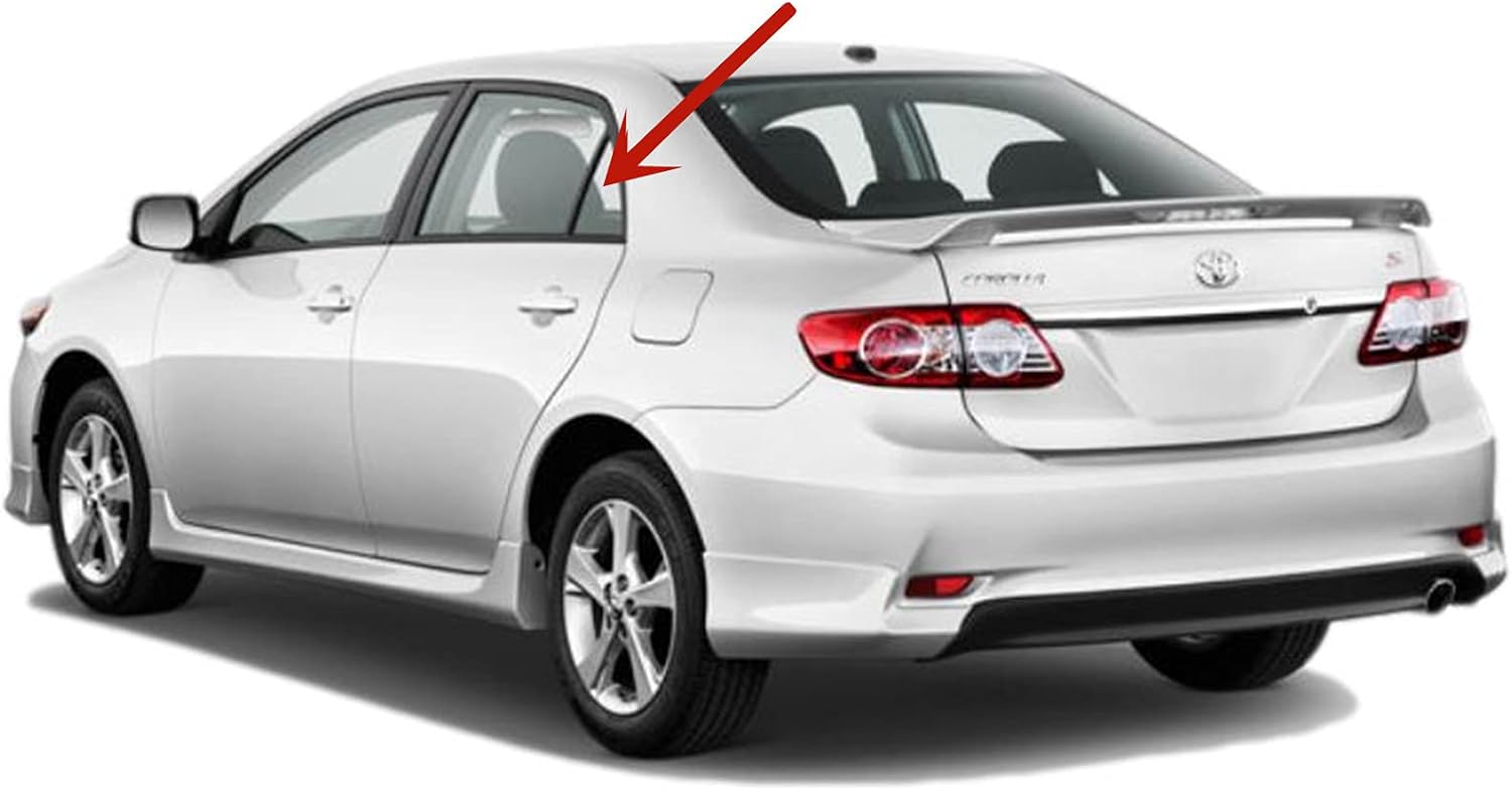 Driver Left Side Rear Vent Window Vent Glass Compatible with Toyota Corolla 4 Door Sedan 2009-2013 Models