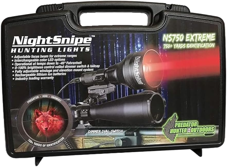 NightSnipe NS750 Red, Green, White Dimmable Coyote, Hog, Predator Hunting Light Kit (Class-2)