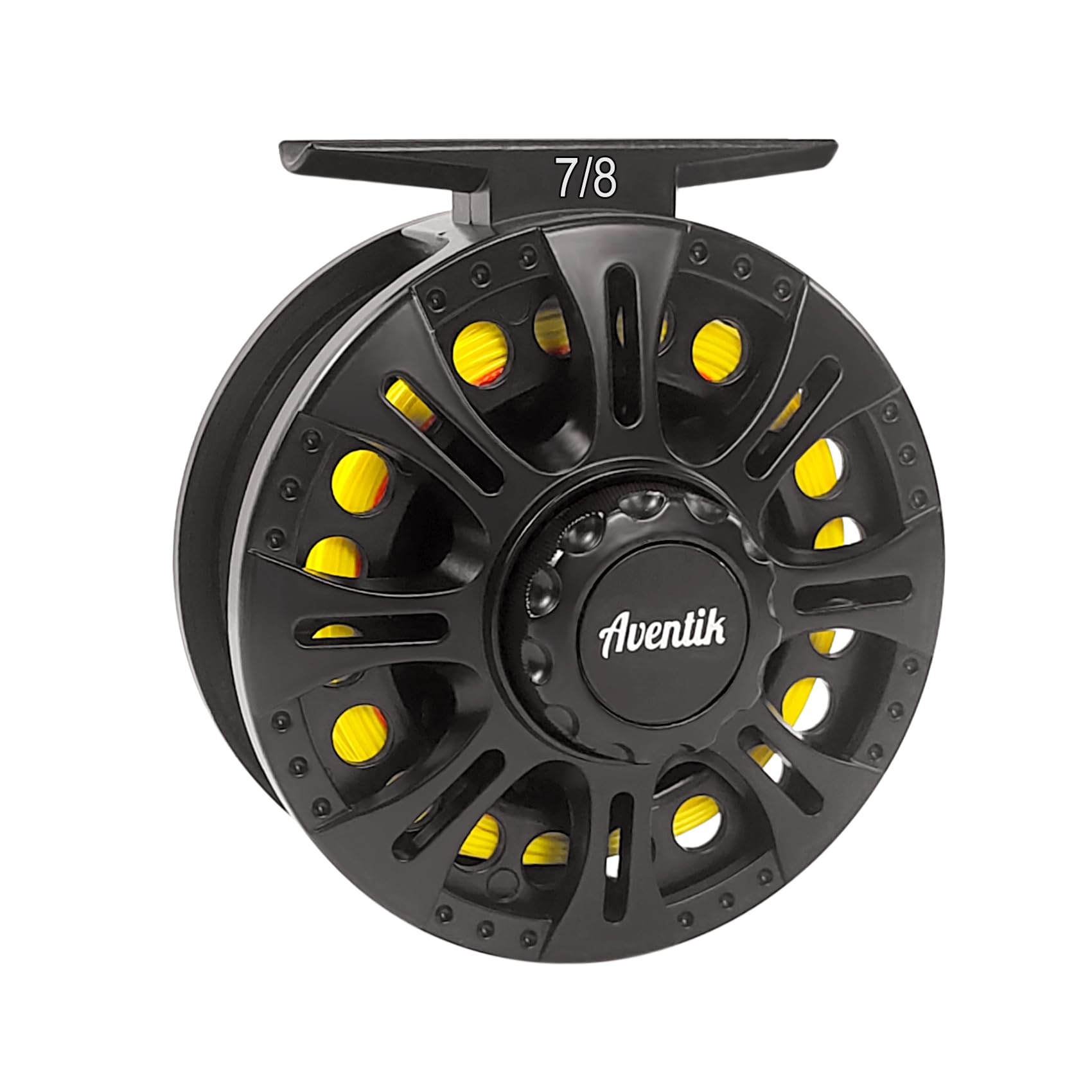 Aventik HVCE Graphite Fly Reel Center Drag System Classic III Graphite Large Arbor Sizes 3/4, 5/6, 7/8 Fly Fishing Reels