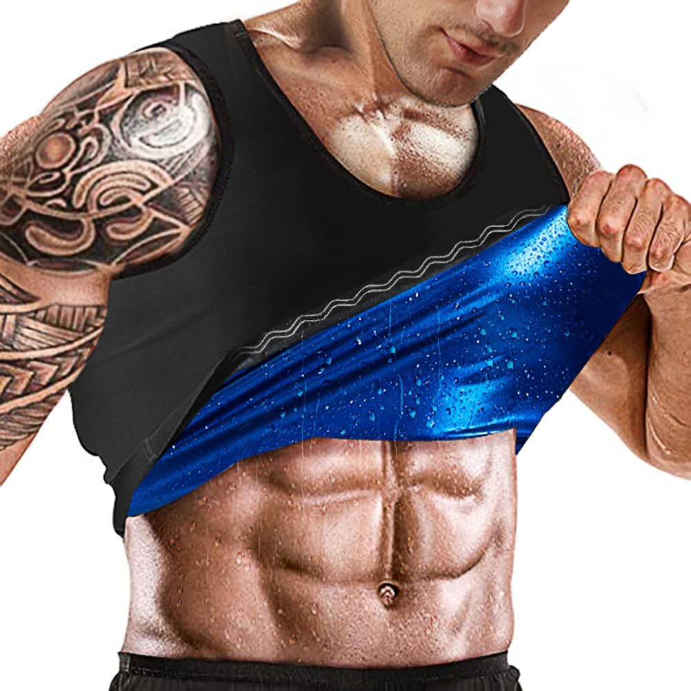 MOLLDAN Sauna Vest for Men Sweat Tank Top Pullover Workout Shirt Waist Trainer
